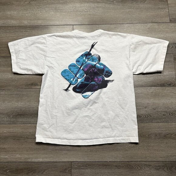 Vintage Columbia Sportswear Tee Shirt 90s Made in USA White L Outdoor Gear - Picture 2 of 7